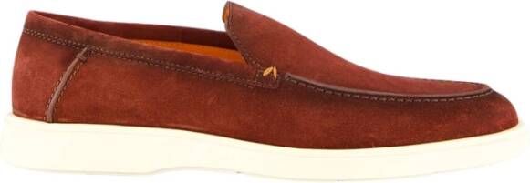 Santoni Burgundy Nubuck Loafers