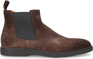 Santoni Carlos Chelsea Boots in Veloursleder Bruin Heren
