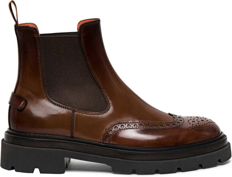 Santoni Chelsea Boots Brown Heren