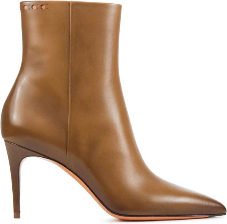 Santoni Cognac Enkellaarsjes Brown Dames