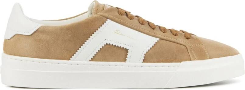 SANTONI Lage Sneakers Heren 21870 Maat: 40 Materiaal: Suède Kleur: Bruin