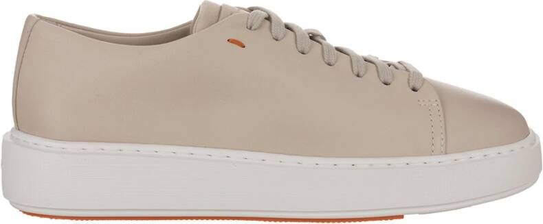 Santoni Dames Leren Lage Sneakers Beige Dames