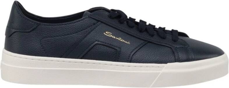 Santoni DBS Leren Sneakers Blue Heren