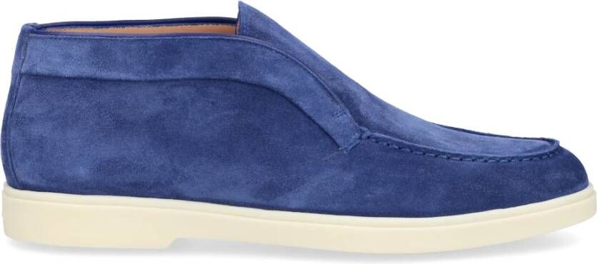 Santoni Desert Boot Suède Enkellaarzen Blauw Dames