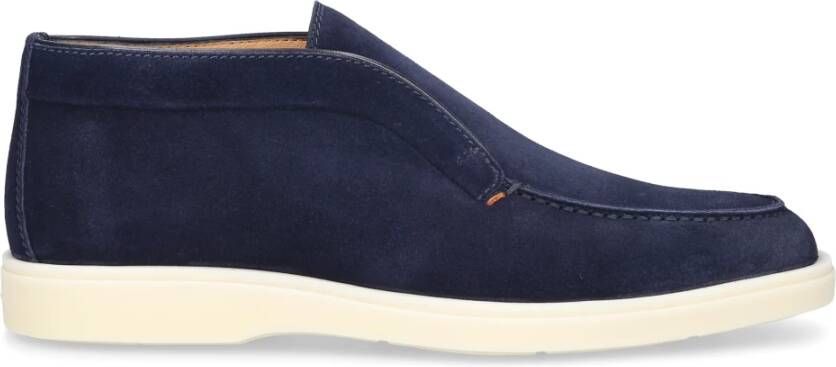 Santoni Desert Boot Suède Enkellaarzen Blauw Heren