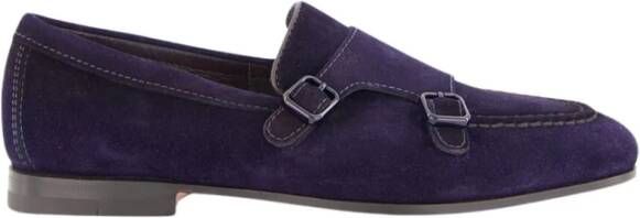 Santoni Donkerblauwe Suède Formele Loafers - Foto 2