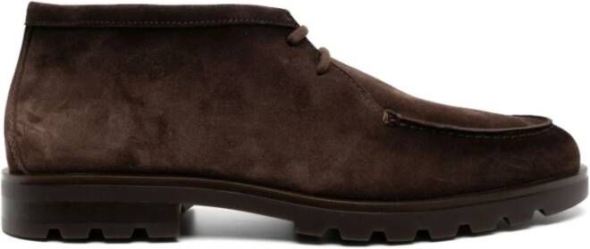 Santoni Donkerbruine Suède Desert Boots