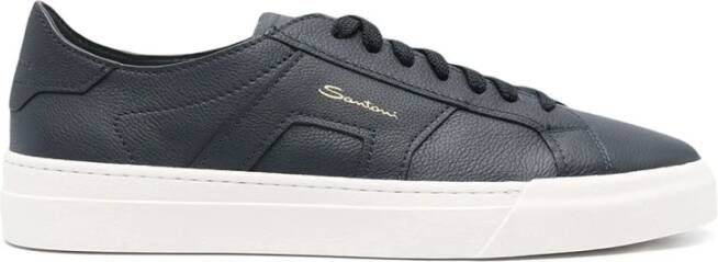Santoni DBS Leren Sneakers Blue Heren