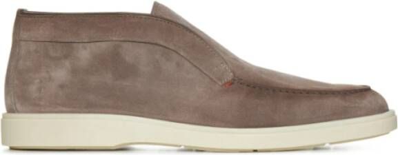 SANTONI Hoge Sneakers Heren Digits Maat: 9 5 Materiaal: Suède Kleur: Beige