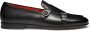 Santoni Dubbele gesp leren instapper Black Heren - Thumbnail 1