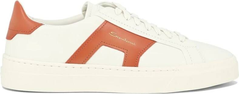 Santoni Dubbele Gesp Leren Sneakers Multicolor Dames