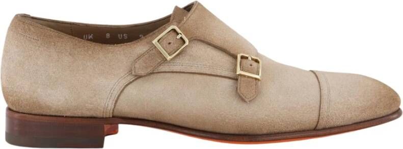 SANTONI Instappers Heren Axel Maat: 7 Materiaal: Suède Kleur: Taupe