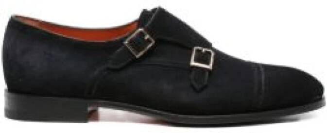 Santoni Dubbele Gesp Suède Monniksschoenen
