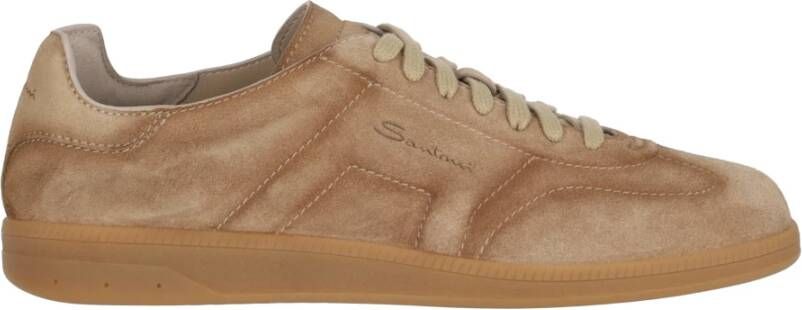 Santoni Duif Grijs Olympisch Suède Platte Schoenen