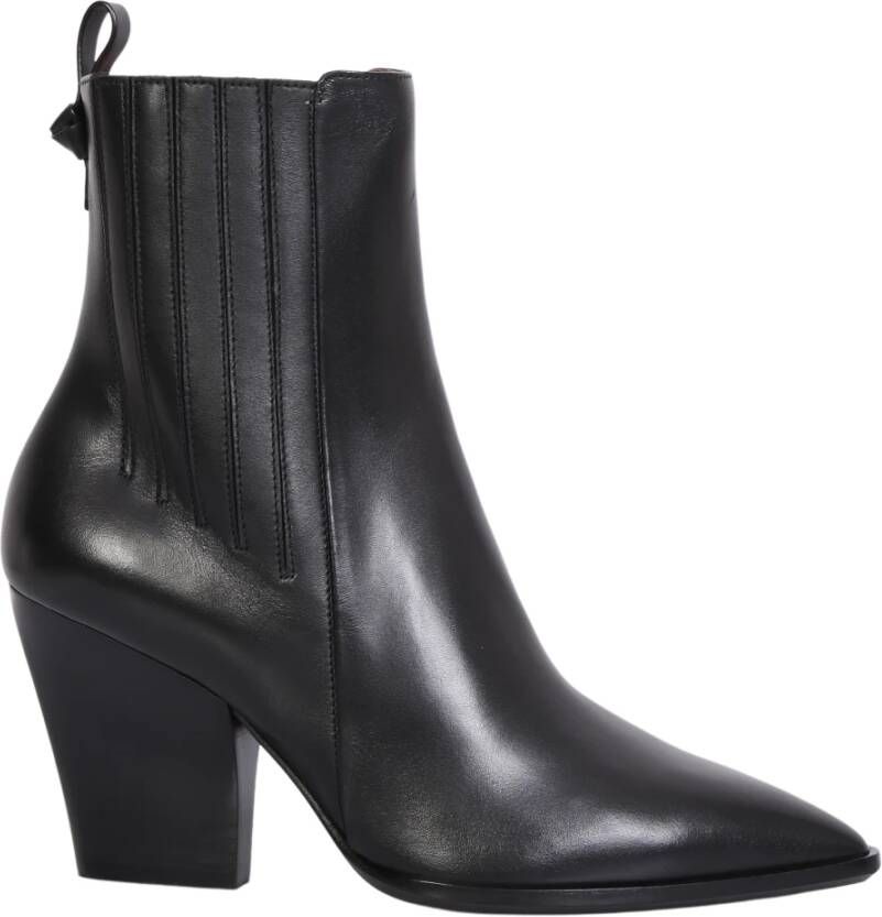 Santoni Eigentijdse Texaanse Enkellaarzen Zwart Dames Schoenen
