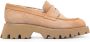 Santoni Elegante Beige Leren Loafers - Thumbnail 1