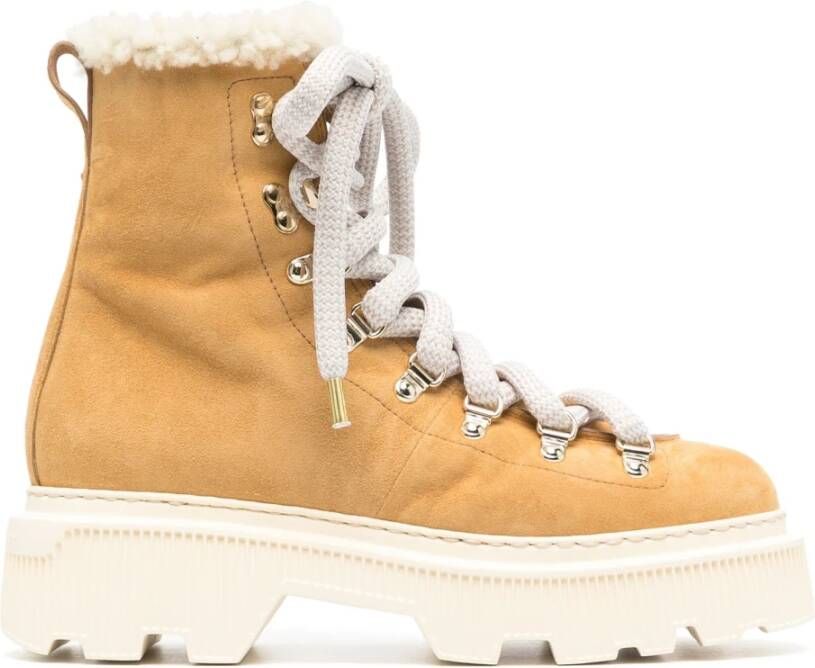 Santoni Elegante Bruine Leren Enkellaarzen