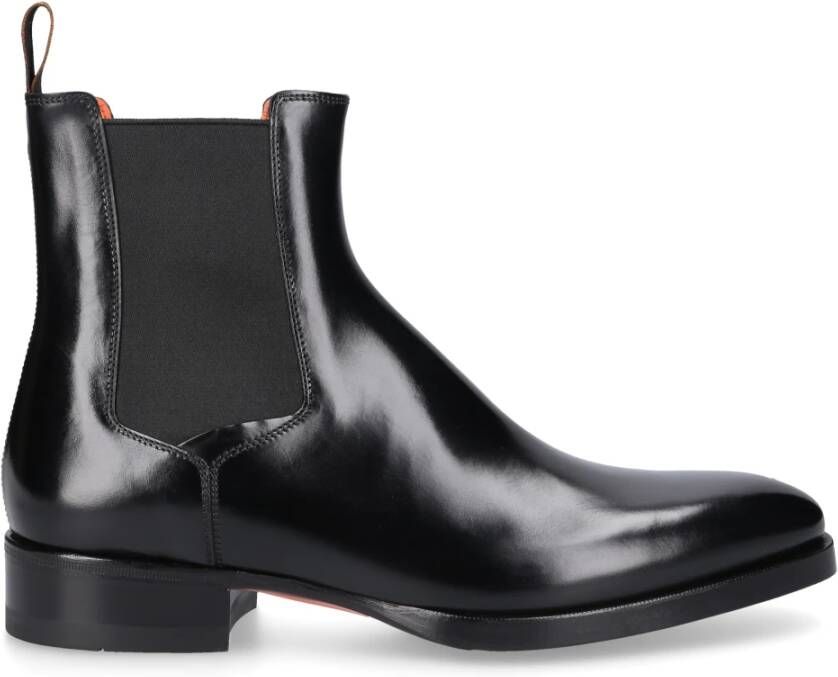 Santoni Elegante Budapest-geïnspireerde Chelsea Boots Zwart Heren