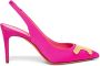 Santoni Elegante Grosgrain Slingback Pumps Paars Dames - Thumbnail 1