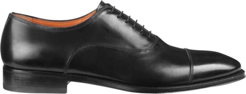 Santoni Elegante Oxford Veterschoenen Black Heren