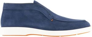 Santoni Blauwe Suède Dragon Laarzen Blauw Heren