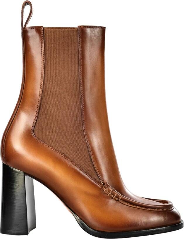 Santoni Enkellaarzen Leer Hersilia Stijl Brown Dames