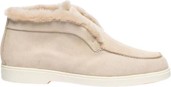 Santoni Fortune Fur Loafer Beige