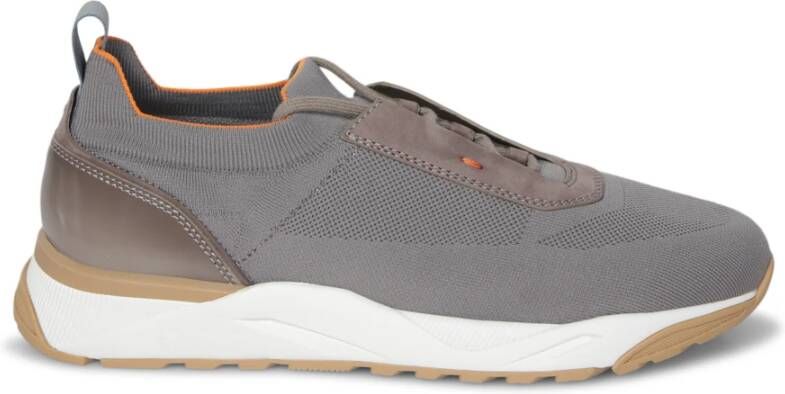 SANTONI Lage Sneakers Heren Flin Maat: 7 Materiaal: Textiel Kleur: Grijs
