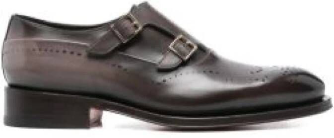Santoni Geperforeerde dubbele gesp monniksschoenen