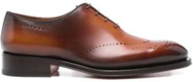 Santoni Geperforeerde leren Oxford schoenen
