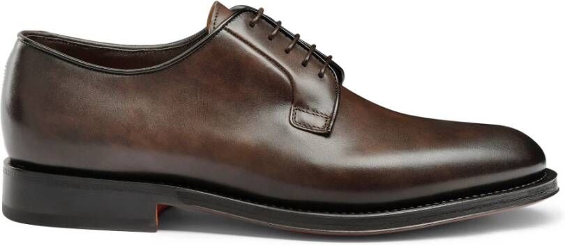 Santoni Gepolijste Leren Derby Schoen