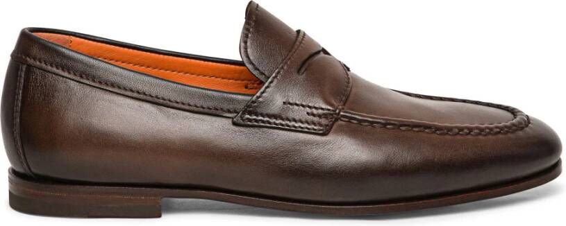 Santoni Gepolijste leren penny loafer