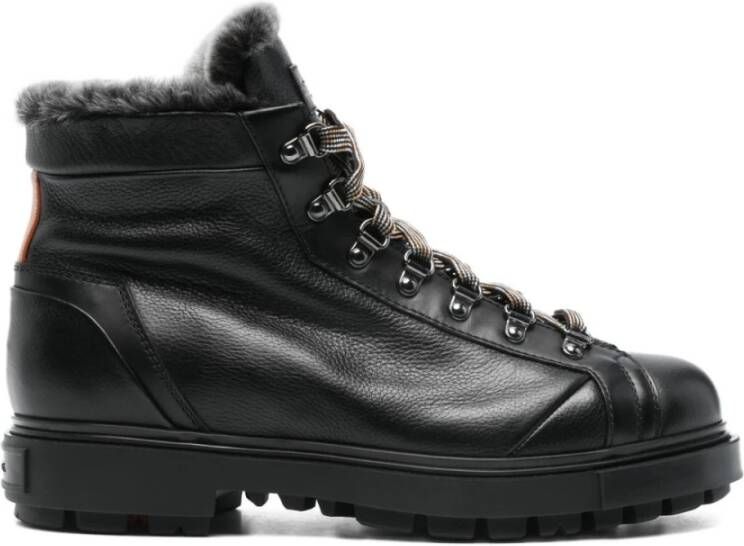 Santoni Gewalkt Leren Wandelschoen met Bont