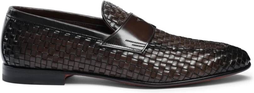 SANTONI Loafers Heren Gwendal Maat: 10 Materiaal: Leer Kleur: Bruin