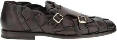 Santoni Geweven leren loafers met gespdetails