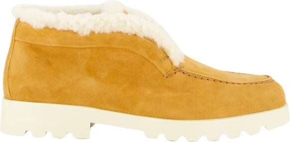 Santoni Gezellige Shearling-gevoerde Suède Winterlaarzen