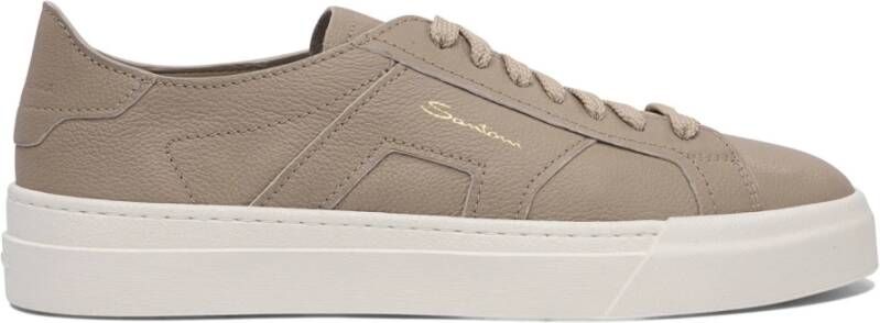 SANTONI Lage Sneakers Heren 21967 Maat: 7 5 Materiaal: Leer Kleur: Beige - Foto 1