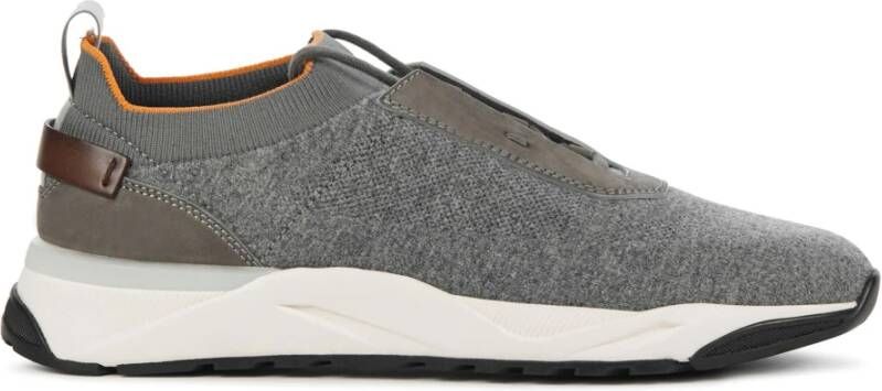 Santoni Grijze Sneakers Stof Bestel Een Maat Kleiner Grijs Heren