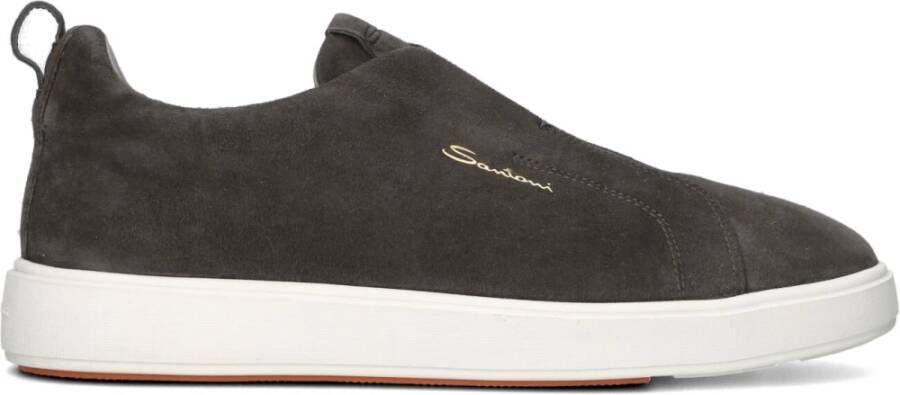 Santoni Grijze Suede Sneakers Bestel Een Maat Kleiner Grijs Heren