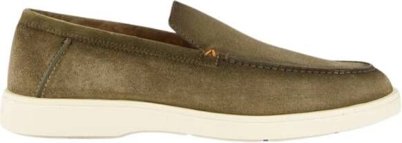 Santoni Groene Suède Loafers