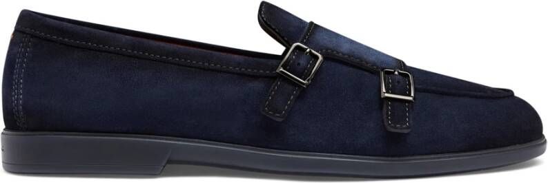 SANTONI Loafers Heren Pura Maat: 11 Materiaal: Suède Kleur: Blauw