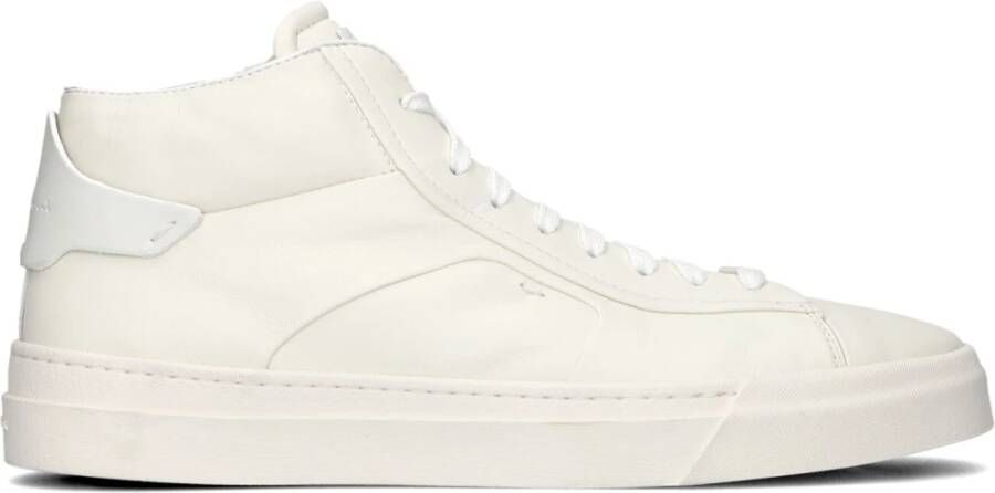 Santoni Heren Hoge Top Leren Sneakers White Heren