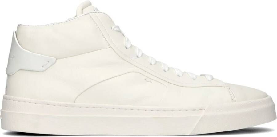 SANTONI Hoge Sneakers Heren 21555 Led Maat: 44 Materiaal: Suède Kleur: Wit