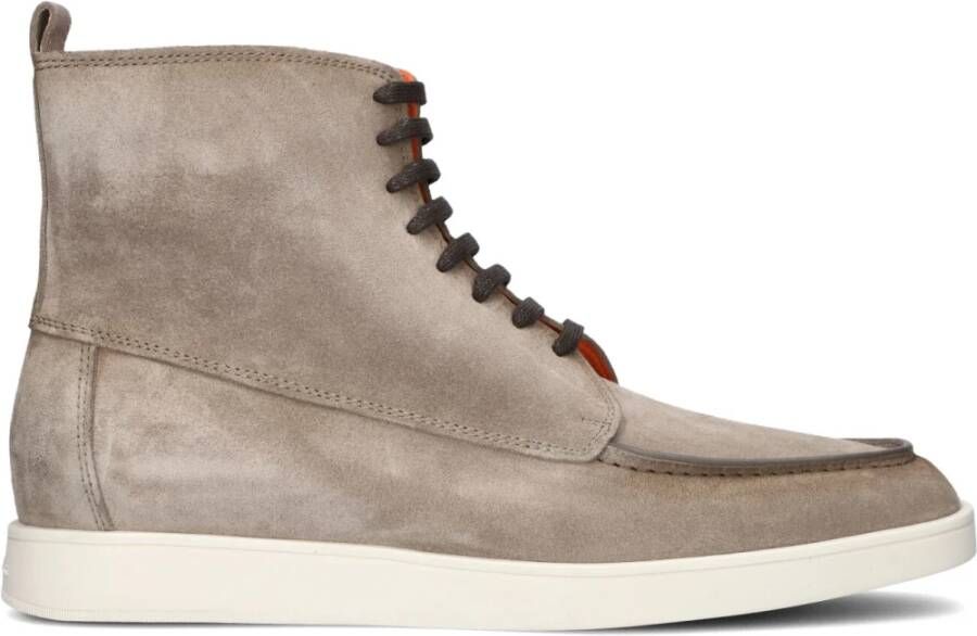 SANTONI Veterboots Heren 18235 Maat: 45 Materiaal: Suède Kleur: Taupe