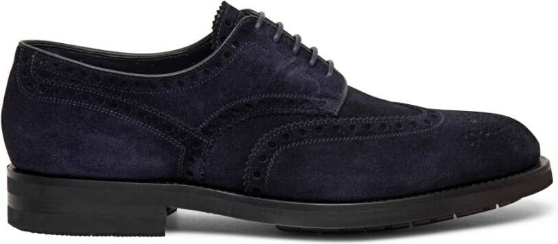 Santoni Herenschoen Derby brogue Blue Heren