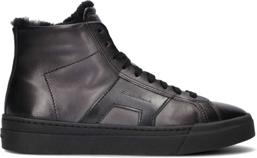 SANTONI Hoge Sneakers Heren 21932 22025 Maat: 39 39 5 Materiaal: Leer Kleur: Grijs