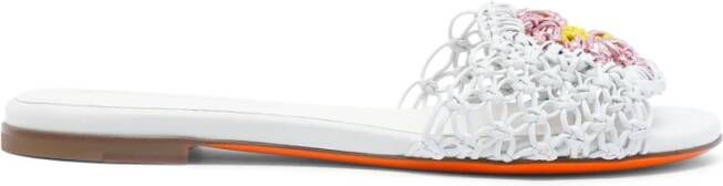 Santoni Interwoven leren slippers