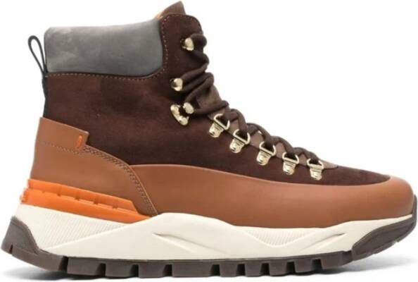 Santoni Italiaanse Leren Enkellaarzen Brown Heren