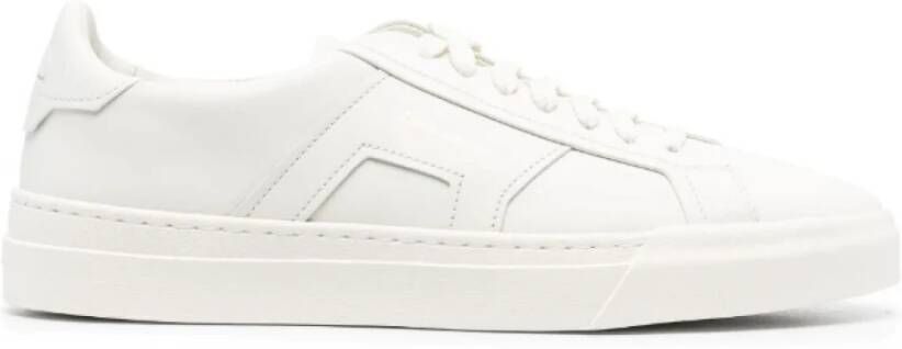 Santoni Ivoorwitte Panel Sneakers Wit Heren