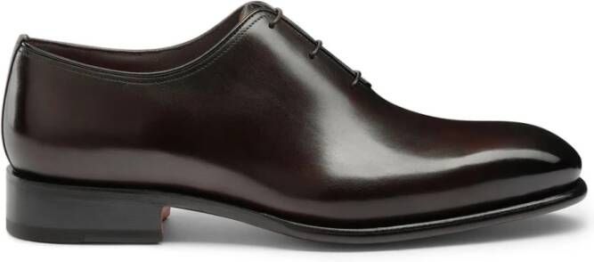 Santoni Klassieke Derby Schoenen van Zwart Leer